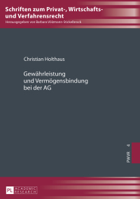 Imagen de portada: Gewaehrleistung und Vermoegensbindung bei der AG 1st edition 9783631725849