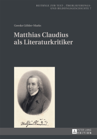 Titelbild: Matthias Claudius als Literaturkritiker 1st edition 9783631728949