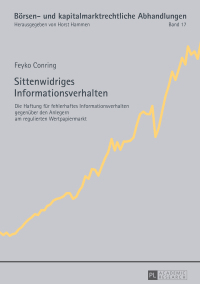 Cover image: Sittenwidriges Informationsverhalten 1st edition 9783631732175