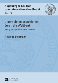 Cover image: Unternehmenssanktionen durch die Weltbank 1st edition 9783631732267