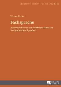 Imagen de portada: Fachsprache 1st edition 9783631733226