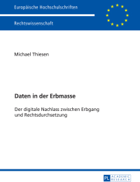 Cover image: Daten in der Erbmasse 1st edition 9783631733196