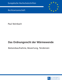 Cover image: Das Ordnungsrecht der Waermewende 1st edition 9783631735541