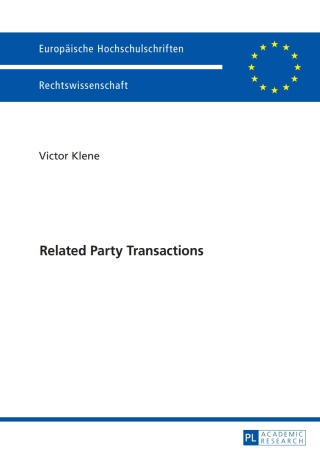 Imagen de portada: Related Party Transactions 1st edition 9783631734841