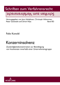 Cover image: Konzerninsolvenz 1st edition 9783631736012