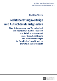 Titelbild: Rechtsberatungsvertraege mit Aufsichtsratsmitgliedern 1st edition 9783631736609