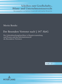 Cover image: Der Besondere Vertreter nach § 147 AktG 1st edition 9783631737767