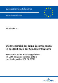 表紙画像: Die Integration der culpa in contrahendo in das BGB nach der Schuldrechtsreform 1st edition 9783631742716