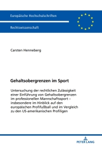 Cover image: Gehaltsobergrenzen im Sport 1st edition 9783631741993