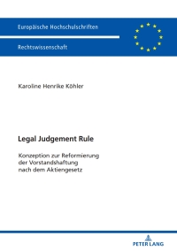 Cover image: Legal Judgement Rule 1st edition 9783631744130