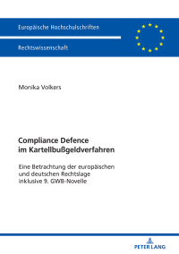 Cover image: Compliance Defence im Kartellbußgeldverfahren 1st edition 9783631745762