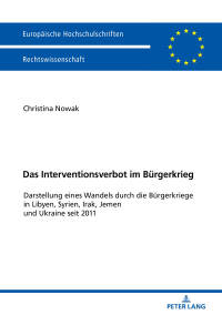 Imagen de portada: Das Interventionsverbot im Buergerkrieg 1st edition 9783631747353