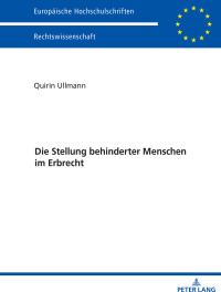 Titelbild: Die Stellung behinderter Menschen im Erbrecht 1st edition 9783631745519