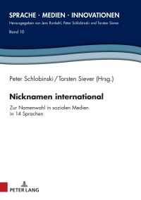 Imagen de portada: Nicknamen international 1st edition 9783631748091