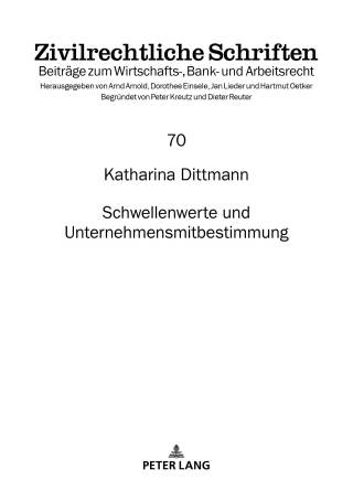 صورة الغلاف: Schwellenwerte und Unternehmensmitbestimmung 1st edition 9783631749074