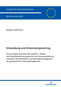 Cover image: Entsendung und Entsendungsvertrag 1st edition 9783631746127