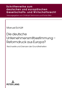 Cover image: Die deutsche Unternehmensmitbestimmung – Reformdruck aus Europa? 1st edition 9783631758267