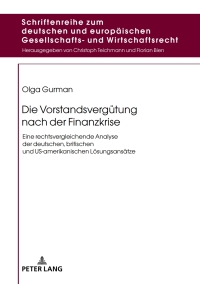 Cover image: Die Vorstandsverguetung nach der Finanzkrise 1st edition 9783631760864
