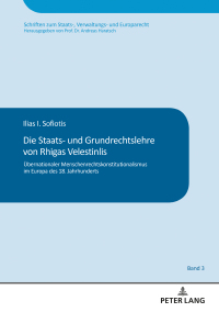 Imagen de portada: Die Staats- und Grundrechtslehre von Rhigas Velestinlis 1st edition 9783631759127