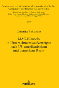 صورة الغلاف: MAC-Klauseln in Unternehmenskaufvertraegen nach US-amerikanischem und deutschem Recht 1st edition 9783631770757