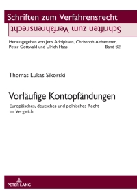 Titelbild: Vorlaeufige Kontopfaendungen 1st edition 9783631773857