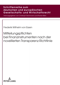 Titelbild: Mitteilungspflichten bei Finanzinstrumenten nach der novellierten Transparenz-Richtlinie 1st edition 9783631779712