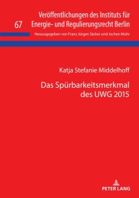Omslagafbeelding: Das Spuerbarkeitsmerkmal des UWG 2015 1st edition 9783631790427