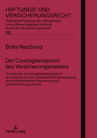Cover image: Der Courtageanspruch des Versicherungsmaklers 1st edition 9783631746820
