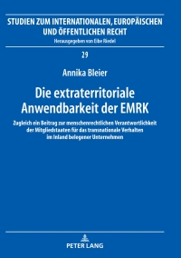 Immagine di copertina: Die extraterritoriale Anwendbarkeit der EMRK 1st edition 9783631788851