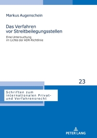Immagine di copertina: Das Verfahren vor Streitbeilegungsstellen 1st edition 9783631796054