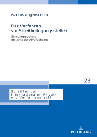 Cover image: Das Verfahren vor Streitbeilegungsstellen 1st edition 9783631796054
