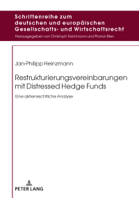 表紙画像: Restrukturierungsvereinbarungen mit Distressed Hedge Funds 1st edition 9783631792483