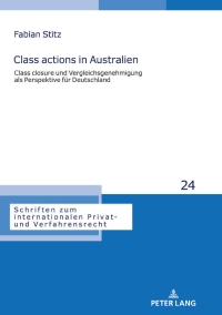 Cover image: Class actions in Australien 1st edition 9783631789278