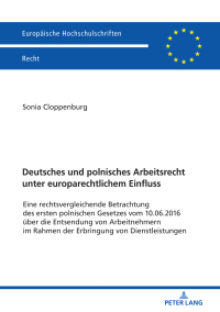 表紙画像: Deutsches und polnisches Arbeitsrecht unter europarechtlichem Einfluss 1st edition 9783631791813