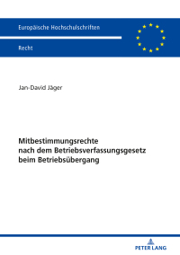 表紙画像: Mitbestimmungsrechte nach dem Betriebsverfassungsgesetz beim Betriebsuebergang 1st edition 9783631803158