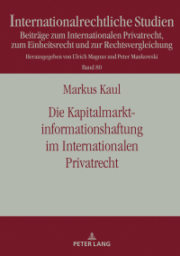 Cover image: Die Kapitalmarktinformationshaftung im Internationalen Privatrecht 1st edition 9783631794791