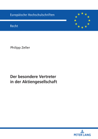 Imagen de portada: Der besondere Vertreter in der Aktiengesellschaft 1st edition 9783631800515