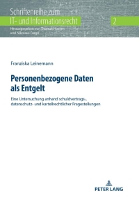 Imagen de portada: Personenbezogene Daten als Entgelt 1st edition 9783631794111
