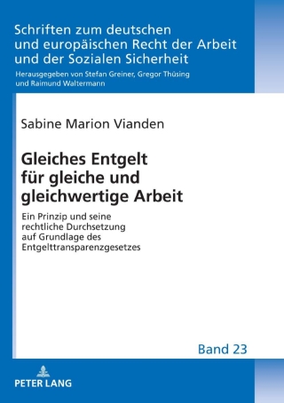 Cover image: Gleiches Entgelt fuer gleiche und gleichwertige Arbeit 1st edition 9783631803288