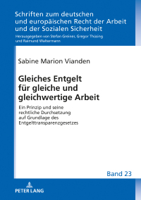 Cover image: Gleiches Entgelt fuer gleiche und gleichwertige Arbeit 1st edition 9783631803288