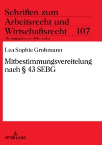 Titelbild: Mitbestimmungsvereitelung nach § 43 SEBG 1st edition 9783631810484