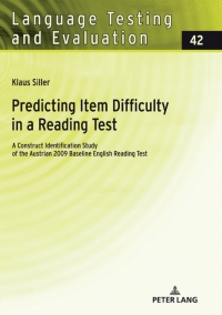 صورة الغلاف: Predicting Item Difficulty in a Reading Test 1st edition 9783631812495