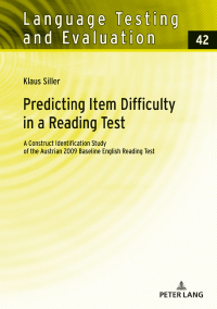 Cover image: Predicting Item Difficulty in a Reading Test 1st edition 9783631812495