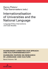 Omslagafbeelding: Internationalization of Universities and the National Language 1st edition 9783631816868
