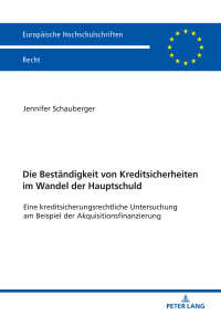 Imagen de portada: Die Bestaendigkeit von Kreditsicherheiten im Wandel der Hauptschuld 1st edition 9783631803110