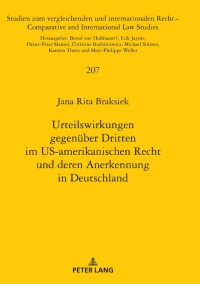 Cover image: Urteilswirkungen gegenueber Dritten im US-amerikanischen Recht und deren Anerkennung in Deutschland 1st edition 9783631814819
