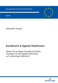 Imagen de portada: Kartellrecht & digitale Plattformen 1st edition 9783631820032