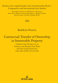 Immagine di copertina: Contractual Transfer of Ownership in Immovable Property 1st edition 9783631820377