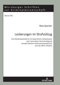Imagen de portada: Lockerungen im Strafvollzug 1st edition 9783631814833