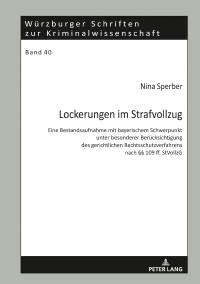 Cover image: Lockerungen im Strafvollzug 1st edition 9783631814833